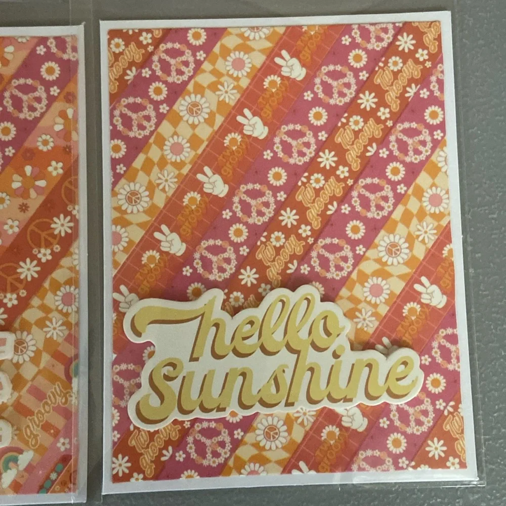 Handmade Boho Vibes Note Cards Set of 4 New In Package